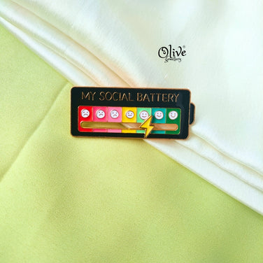 Social Battery Brooch