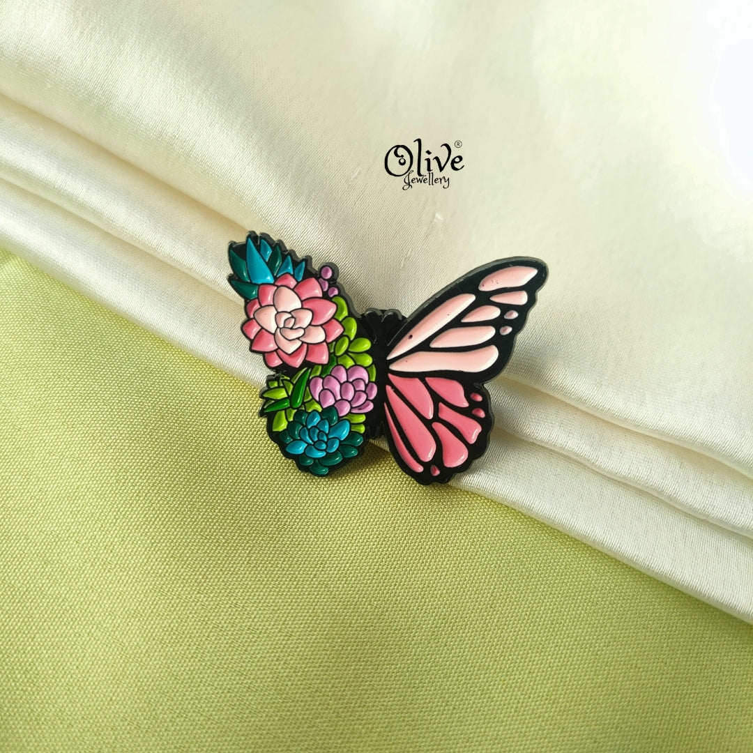 Floral Butterfly Brooch