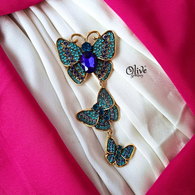 Three Butterfly Brooch