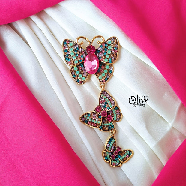 Three Butterfly Brooch