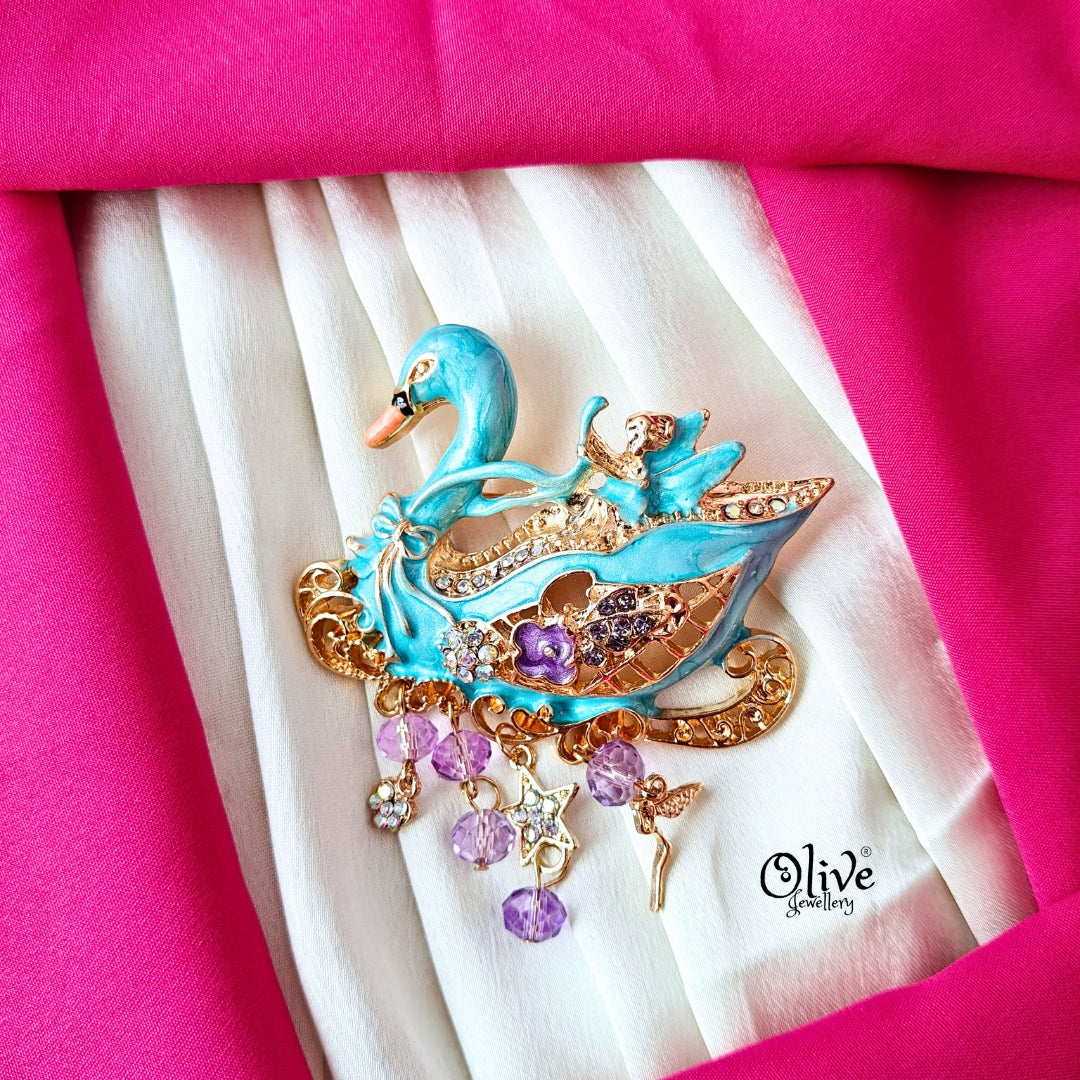 Swan Princess Fairy Brooch