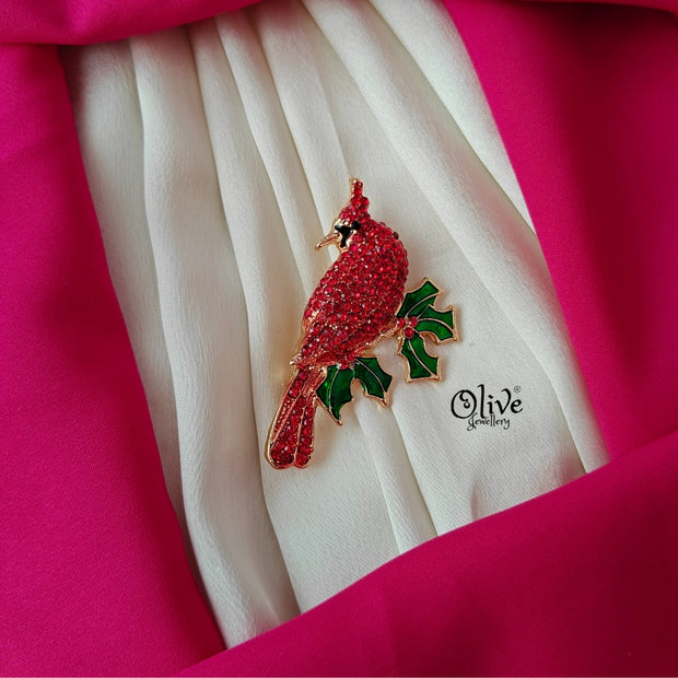 Red Cardinal Brooch