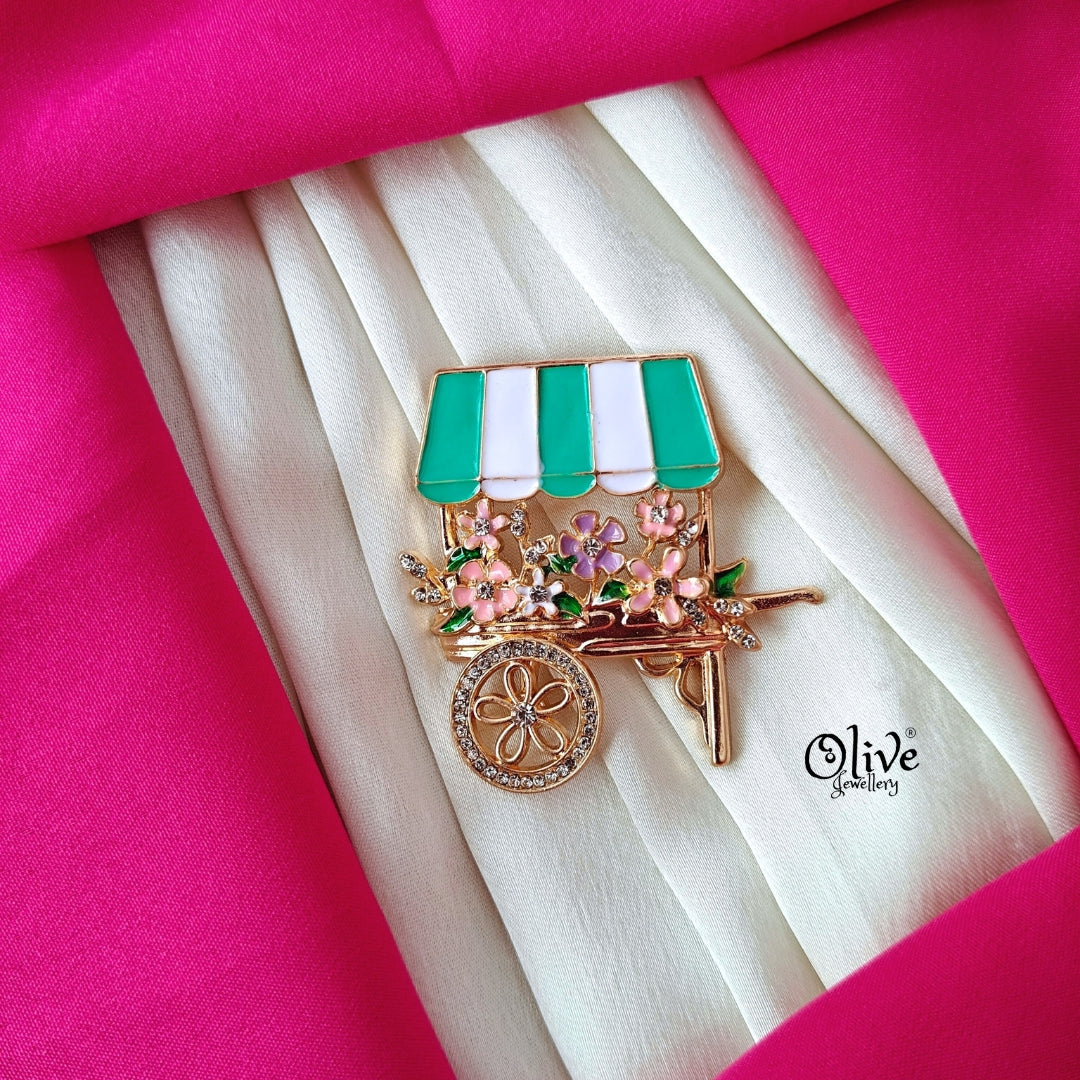 Flower Cart Brooch