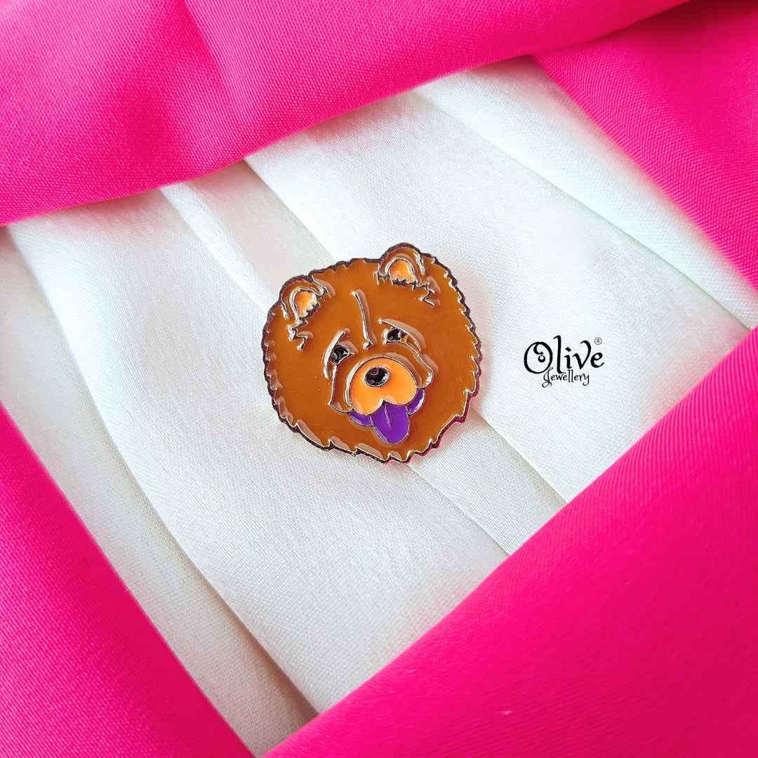 Brown Dog  Brooch