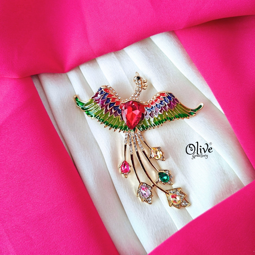 Colorful Phoenix Brooch