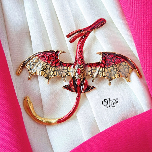 Flying Dragons Brooch