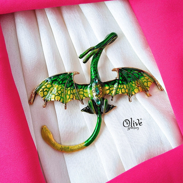Flying Dragons Brooch