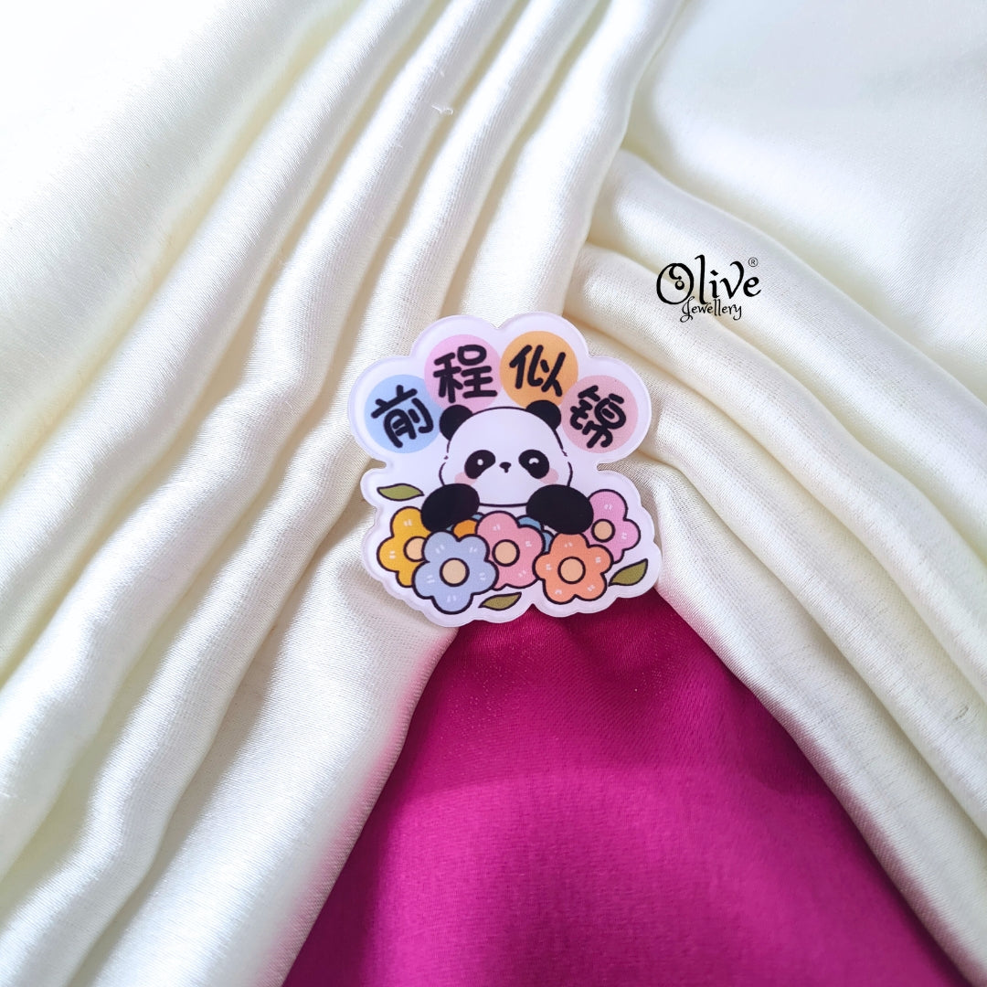 Cute Cartoon Panda Brooch