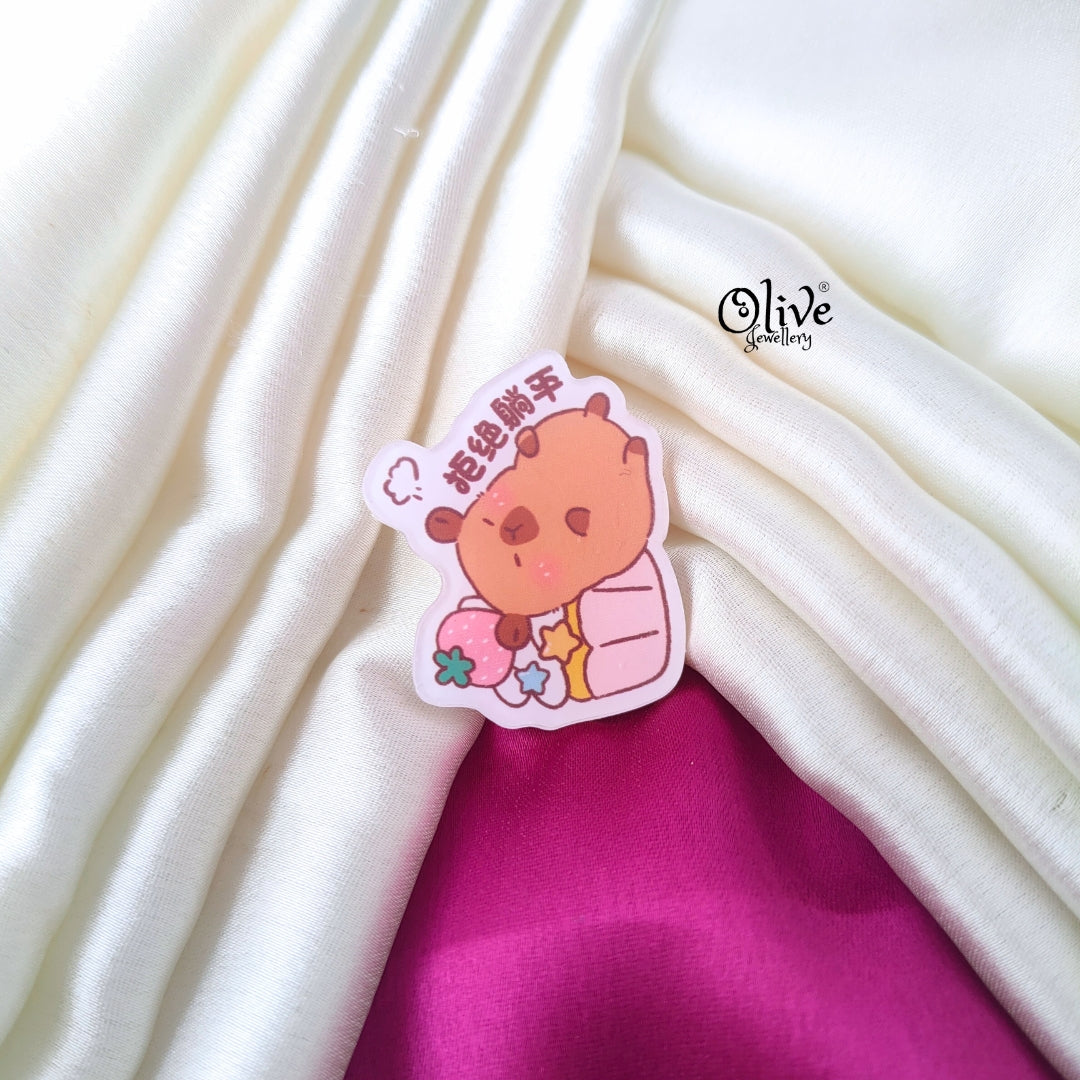 Cartoon Capybara Brooch