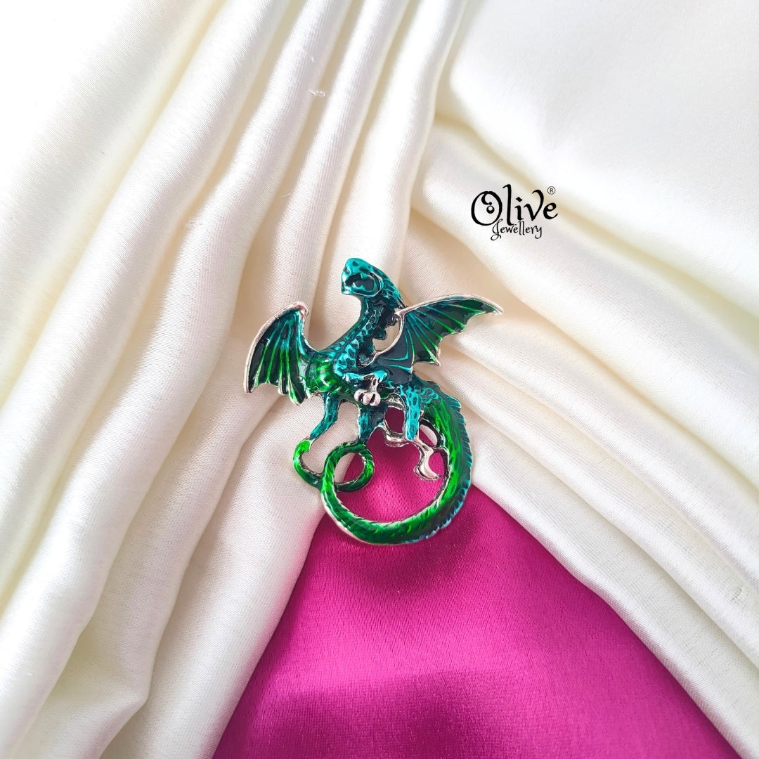 Green Dragon Brooch