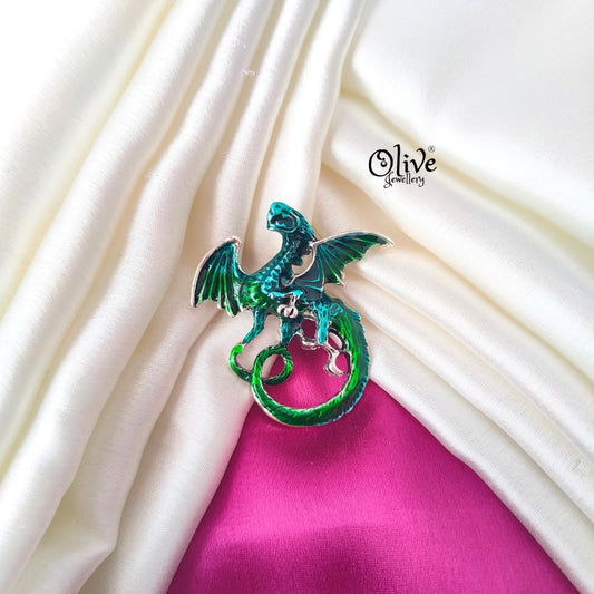 Green Dragon Brooch