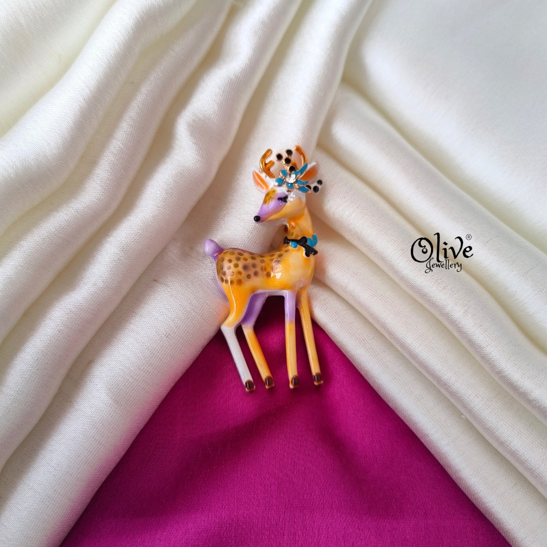 Colourfull  Deer Brooch