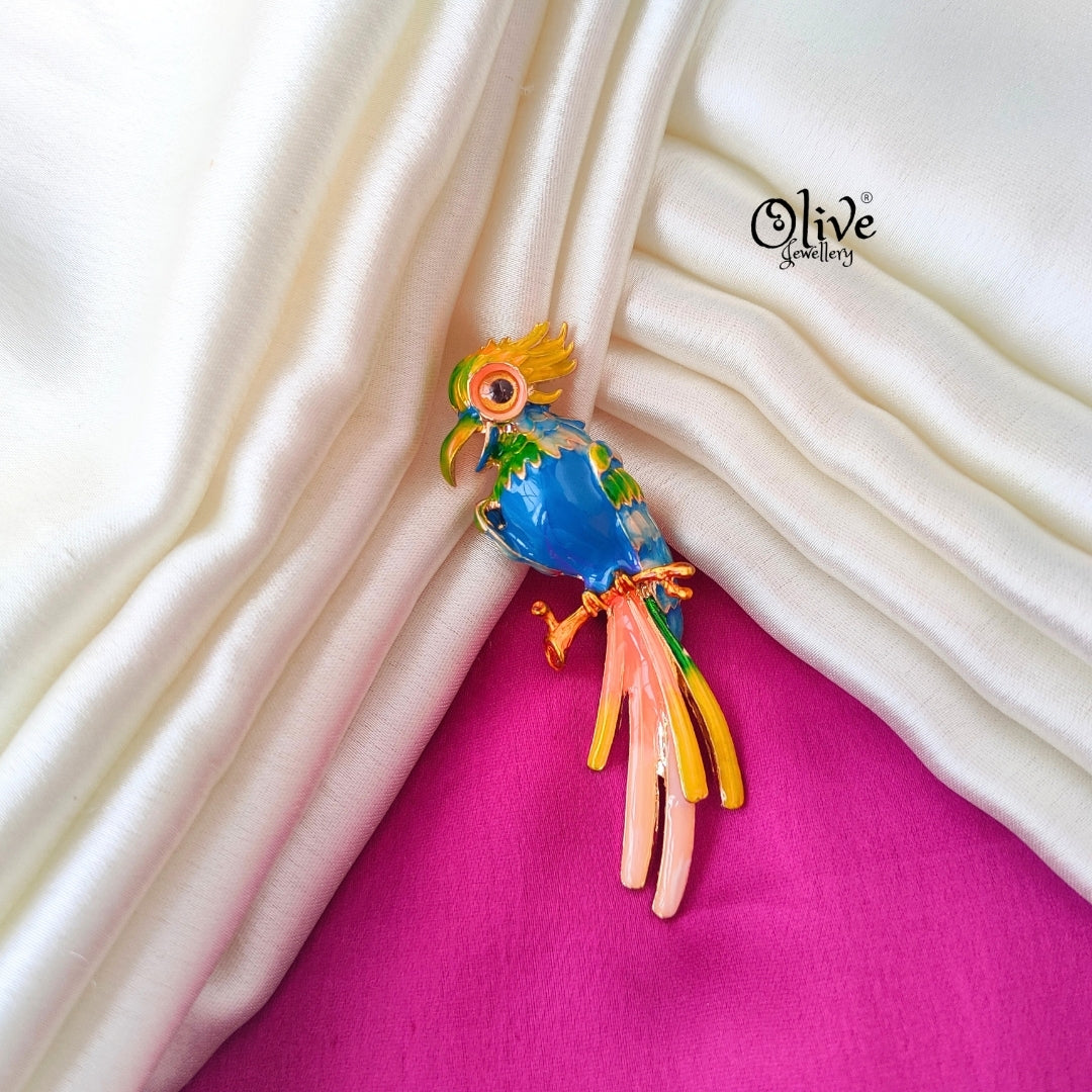 Tropical Parrot-Brooch