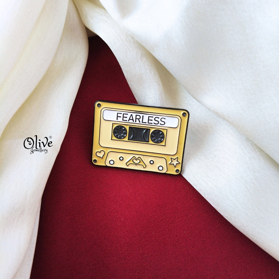 Fearless Cassette Brooch