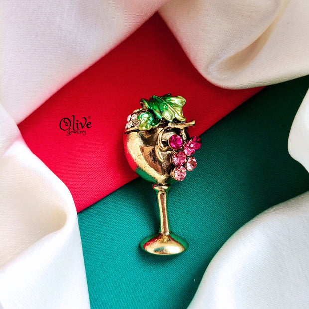 Wine Glass - Brooch