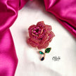 Pink Rose Flower Brooch