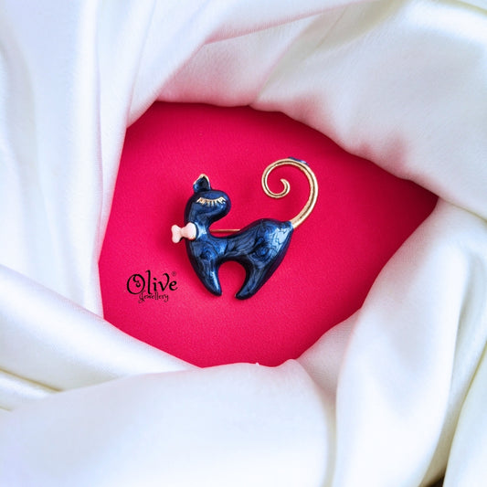 Blue Cat Brooch & Pendant