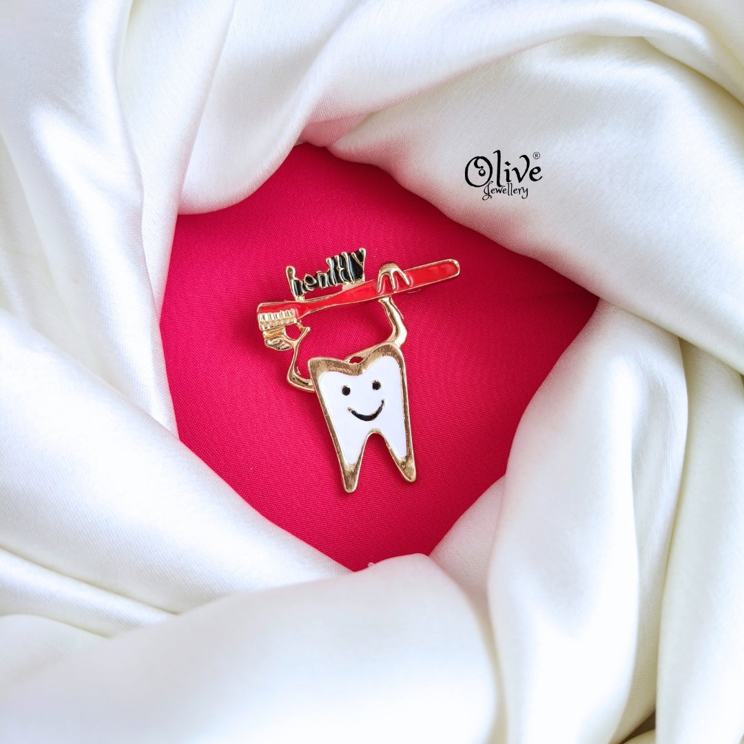 Toothbrush Brooch