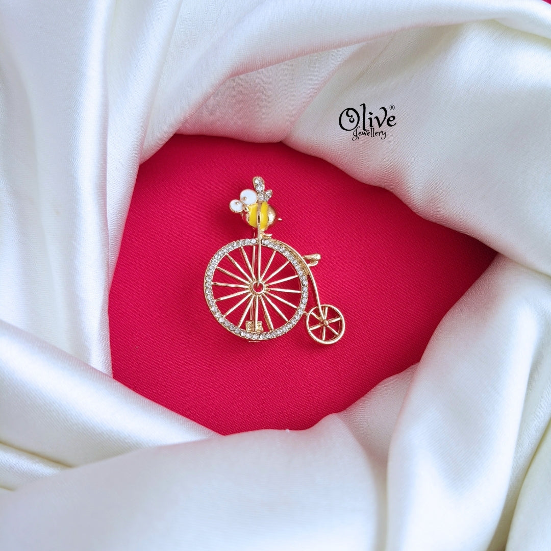 Unicycle Honey Bee Brooch