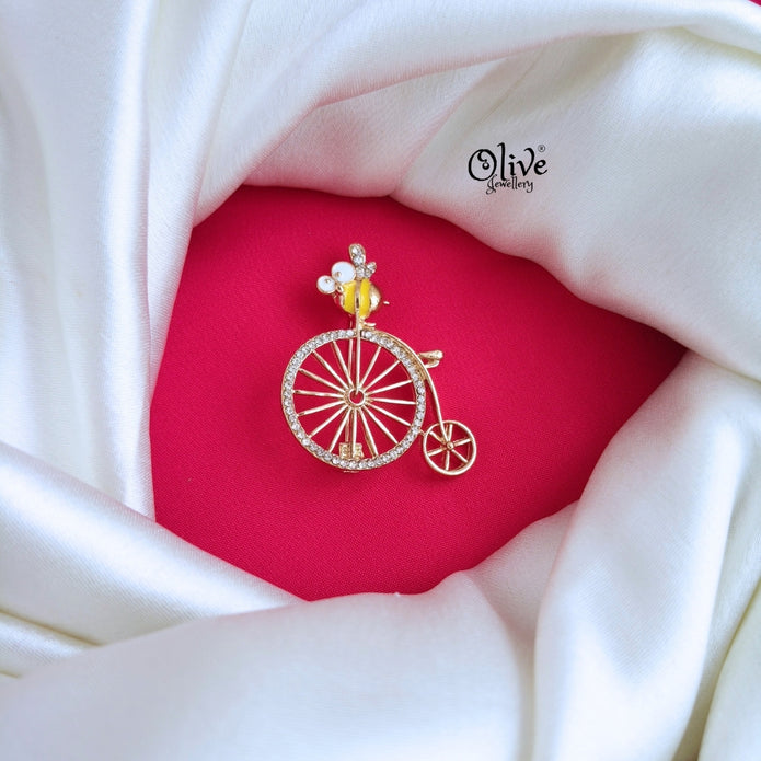 Unicycle Honey Bee Brooch