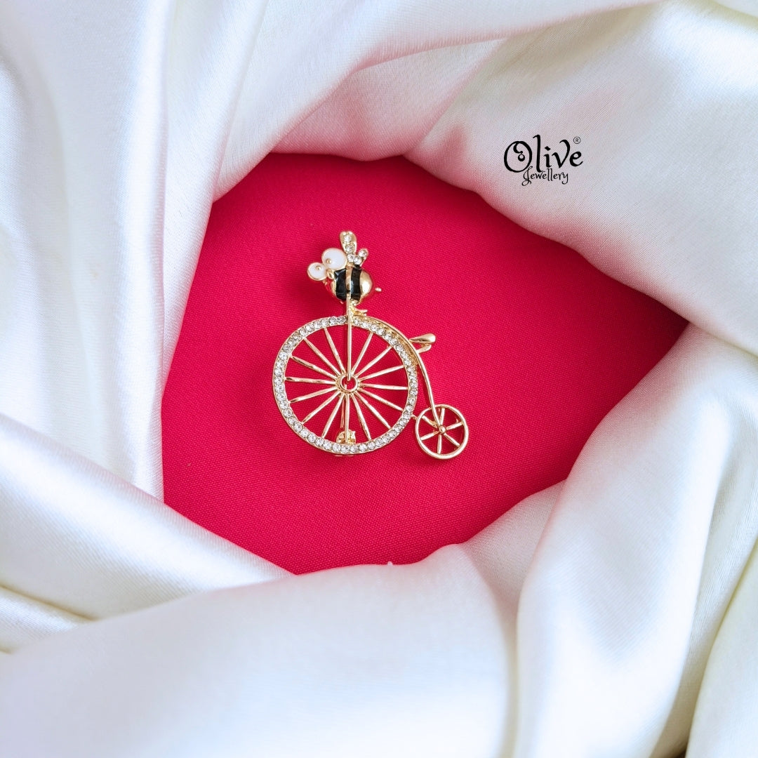 Unicycle Honey Bee Brooch