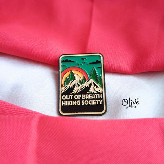 OUT OF BREATH HIKING SOCIECTY Brooch