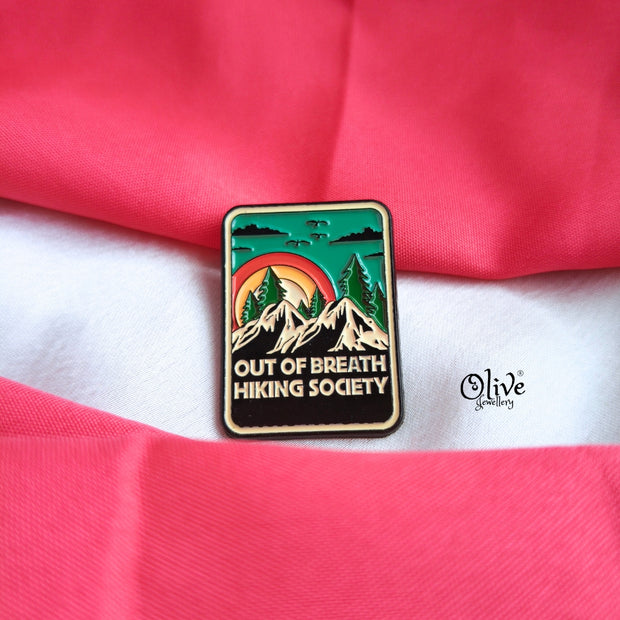OUT OF BREATH HIKING SOCIECTY Brooch