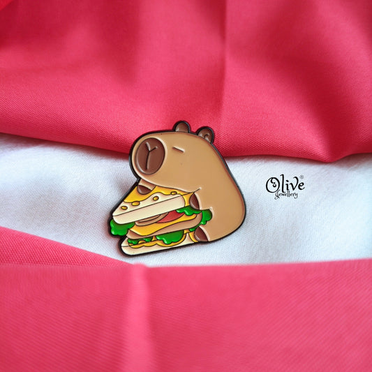 Capybara Food -Brooch