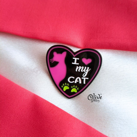 I Love My Cat-Brooch