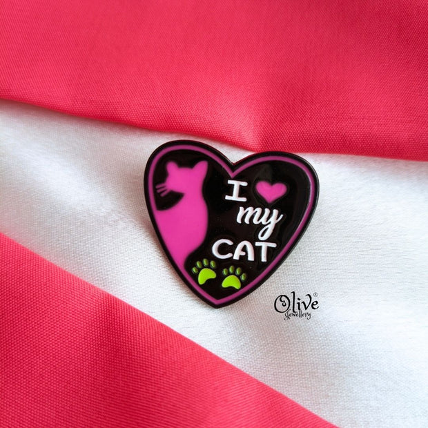 I Love My Cat-Brooch