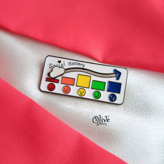 Social Battery -Cloud-Brooch