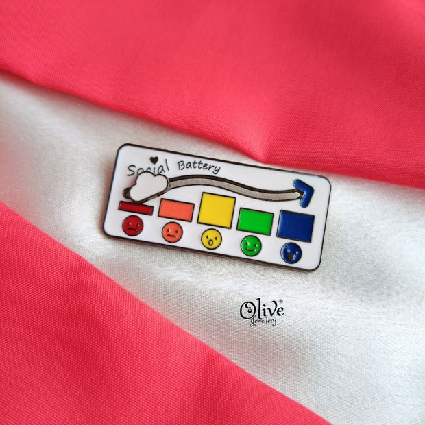 Social Battery -Cloud-Brooch