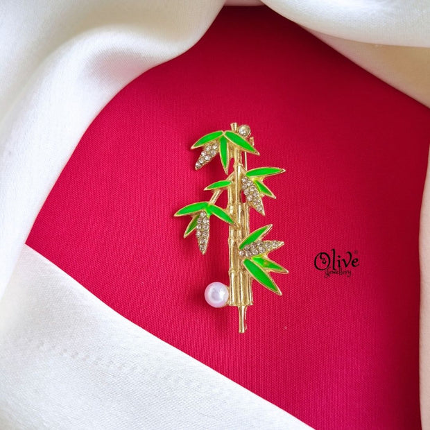 Bamboo Leaf Brooch