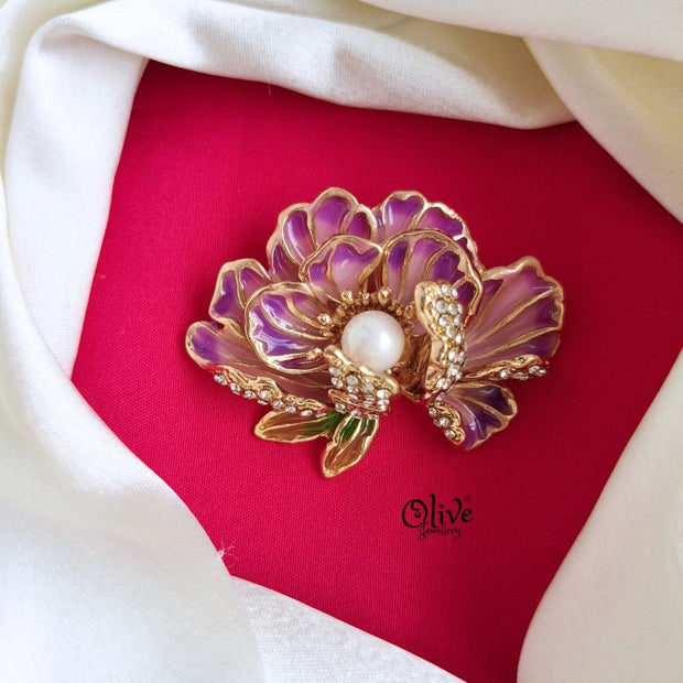 Lavender Flower Brooch-741