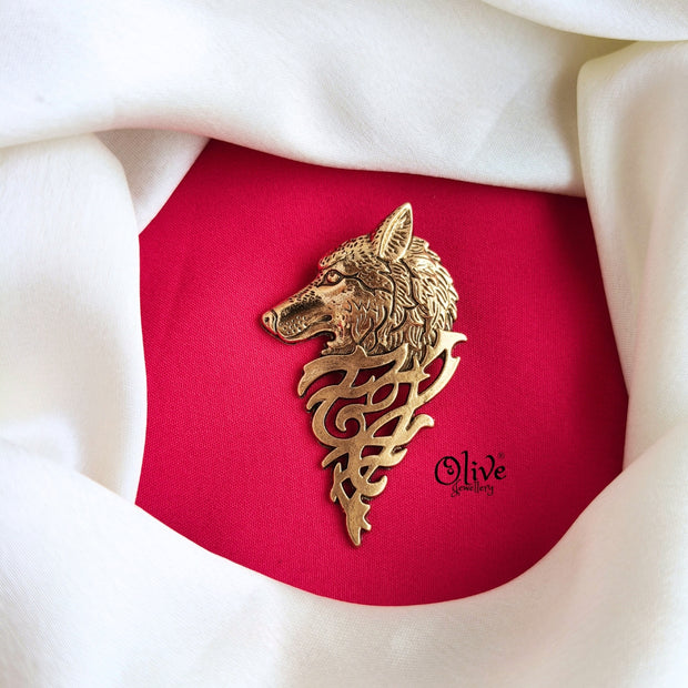 Wolf Head Brooch