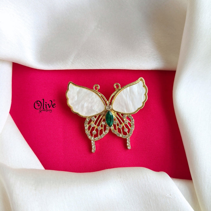 White Butterfly Brooch