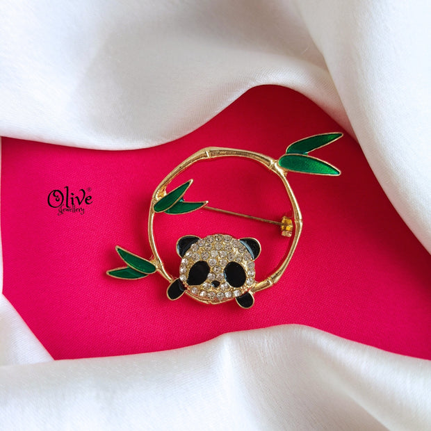 Panda Bamboo Brooch