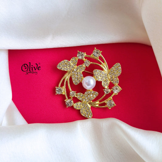 Gold Shade Butterfly Brooch