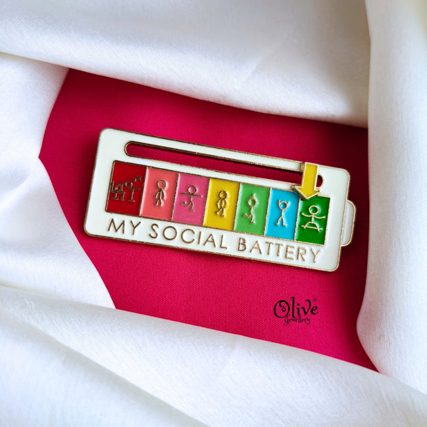 Emotional Social Battert Brooch