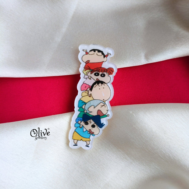Crayon Shin-Chan Piggyback-Brooch