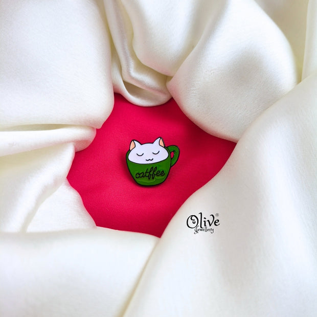 Coffee Cat - Brooch