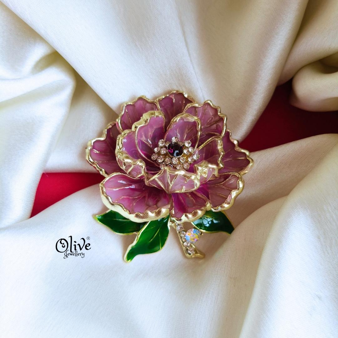 Peony Flower Brooch-916