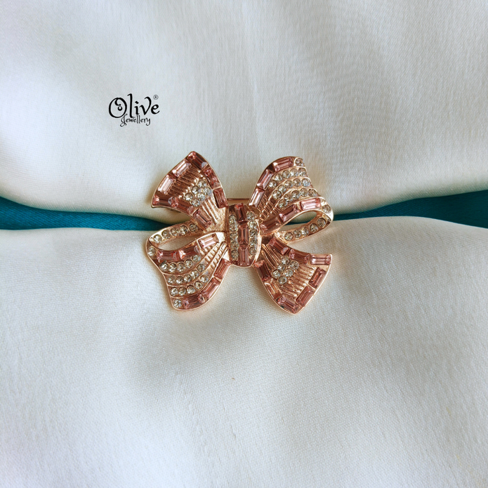 Rose Gold Shade Bow Brooch-988