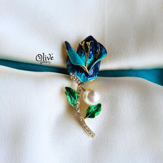Blue Rose  Brooch-1000