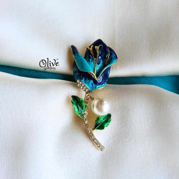 Blue Rose  Brooch-1000