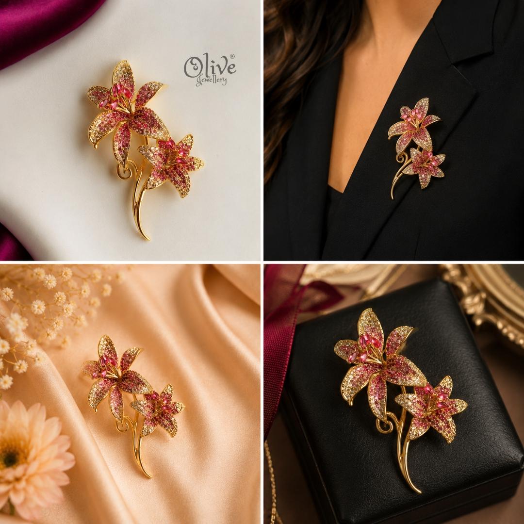 Char Sheet Floral Blossom Brooch