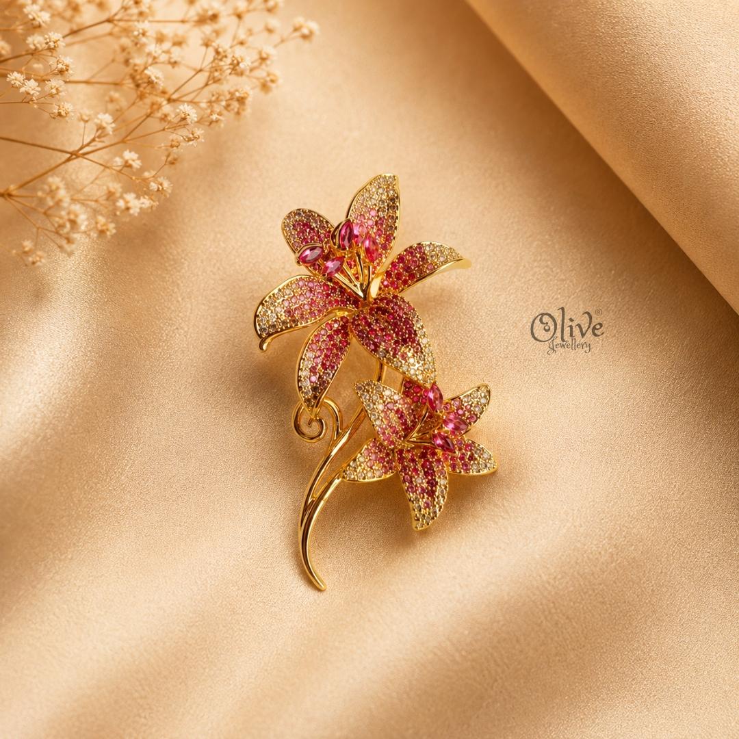 Char Sheet Floral Blossom Brooch