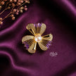 Elegant Purple Crystal  Flower Brooch
