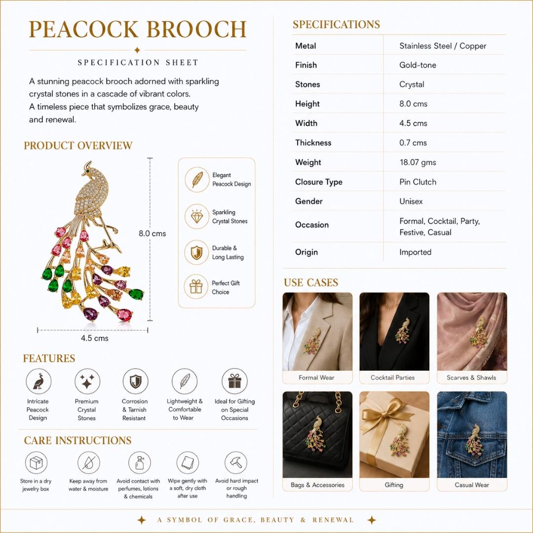 Peacock Brooch