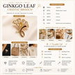 Ginkgo Leaf Crystal Brooch